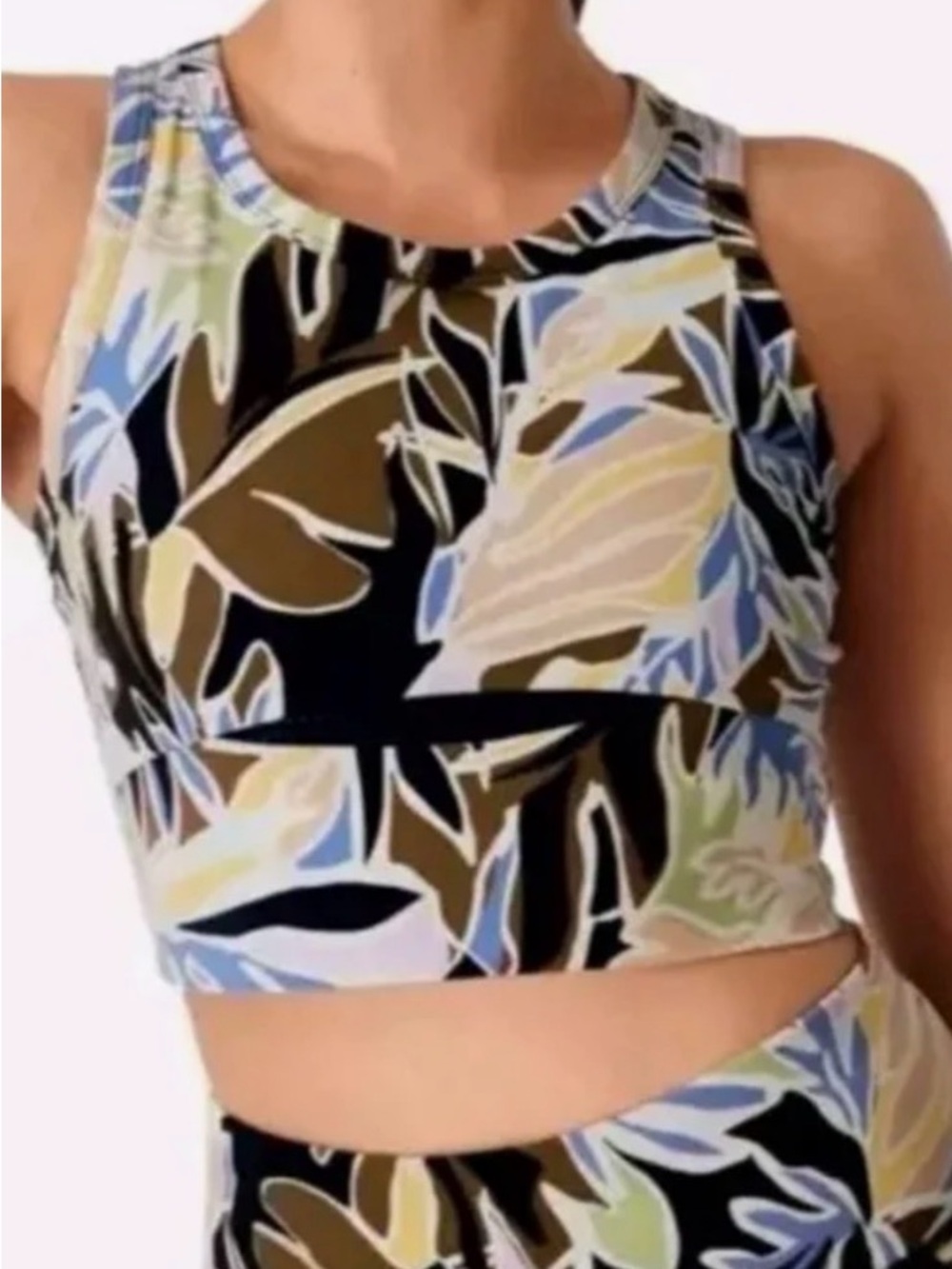 Sweaty Betty Power Crop Tank Bra - Small - NWOT - Tropical Palm